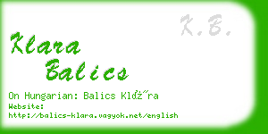 klara balics business card